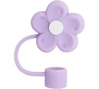 Purple Silicone Straw Cover for Stanley Cup 40&30 Oz Accessories, 10mm Cute Flower Straw Covers Cap for 40 oz Tumblers, Reusable Straw Topper for Tumblers