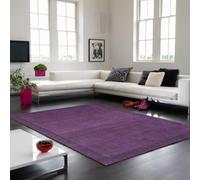 Purple Simple And Stylish Wool Handmade Modern Plain Rug For Living Room And Bedroom-160Cm X 230Cm