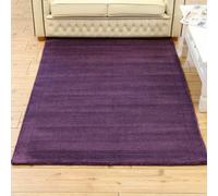 Purple Simple And Stylish Wool Handmade Modern Plain Rug For Living Room And Bedroom-60Cm X 120Cm