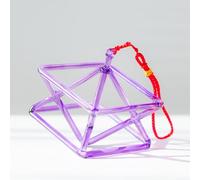 Purple Singing Pyramid Merkaba Crystal, Singing Bowl, Gift for Yoga Meditation & Sound Healing, with Free Acrylic Striker & Rope(10 Inch)