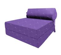 (Purple) Single Portable Fold Out Z Bed Sofa Guest Futon