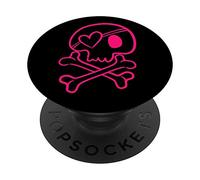 Purple Skull Head Heart Love Death Black Gothic Decor Bones PopSockets PopGrip: Swappable Grip for Phones & Tablets