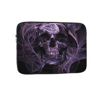 Purple Skull Printed Laptop Sleeve - 17 Inch Laptop Case, Shockproof Oxford Fabric Protective Case