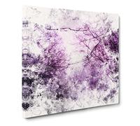 Purple Sky Behind the Winter Trees Watercolour Canvas Print | Gallery Wrapped 30mm Frame Wall Art | 20x20 inches | Ready to Hang | Modern Landscape Picture | Living Room Bedroom Lounge Office