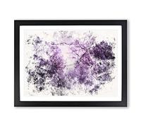 Purple Sky Behind The Winter Trees Watercolour Modern Framed Wall Art Print, Ready to Hang Picture for Living Room Bedroom Home Office Décor, Black A3 (46 x 34 cm)