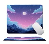 Purple Sky Mouse Mat 20 x 15 cm Ultra Thin, with Stitched Edges Office Mouse Pad, Non-Slip Rubber Base, Waterproof & Washable, Home Desk Accessories, Aesthetic with Design Mousepad 200x150mm s0z-89