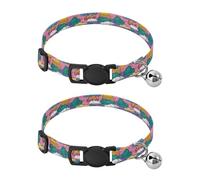 Purple Sky Sun Cloud Moon Cartoon Dog Collars Release Buckle Dog Girls and Boys Collar Set of 2