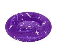Purple Sky with Rockets and Planes Pattern Pet Dog Beds Removable & Washable fluffier Dog & Cat Cushion for Extra Small Size Pets Sleeping