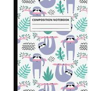 Purple Sloths Composition Notebook: Wide Ruled Notebook for Kids, Teens and Students