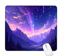 Purple Small Mouse Mat 10.24×8.27×0.12 in,2026 New Year Gaming Mousepad Meteor Mini Desk Pad with Non-Slip Base and Stitched Edge,for Wireless Mouse,Laptop,Office Home,Washable,Roll-up,Gift Men D-324