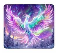 Purple Small Mouse Mat 200x150x3mm, Gaming Mouse Pad with Non-Slip Rubber Base, Desk Mat with Stitched Edge, Waterproof Wear-Resistant, Mousepad for Gaming Accessories, Gifts for Men, Phoenix H-8154