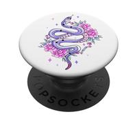 Purple Snake Pastel Flowers Wicca Mystical Magic PopSockets Adhesive PopGrip