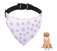 Purple Snowflakes Dog Bandana with Adjustable Strap D Ring Dog Neckerchief Pet Bibs Triangle Bandanas for Dogs Accessories Puppy Dogs Cats Decor Machine Washable