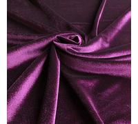 Purple Soft Stretch Velvet Dress Fabric - Rich Plain Knitted Jersey Velour (By the Meter)