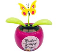 Purple Solar Power Flip Flap Flower Insect for Car Decoration Swing Dancing Flower Eco-Friendly Bobblehead Solar Dancing Flowers in Colorful Pots Car Solar Flower Solar Kits