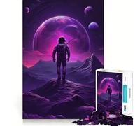 Purple Space Jigsaw Puzzle for Teenagers 1000 Pieces Smart Game Family Time Pattern Assembly Santa Wish Pick (38x52cm)