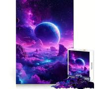 Purple Space Landscape with Planet 1000 Piece Jigsaws for Adults Puzzle Enhance Recall Together Fun Exact Edge Seasonal Gift (38x52cm)