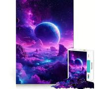 Purple Space Landscape with Planet 1000 Piece Jigsaws for Adults Puzzle Enhance Recall Together Fun Exact Edge Seasonal Gift (38x52cm)
