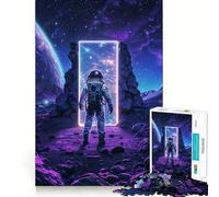 Purple Space Neon Altar Hard Jigsaw Puzzle for Adults 1000 Pieces Smart Game Home Enjoy Image Assembly Festive Gift (38x52cm)