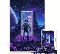 Purple Space Neon Altar Hard Jigsaw Puzzle for Adults 1000 Pieces Smart Game Home Enjoy Image Assembly Festive Gift (38x52cm)