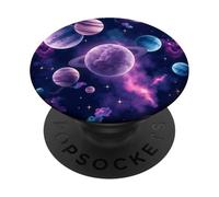 Purple Space Planets Galaxy Stars Cosmic Design PopSockets Adhesive PopGrip