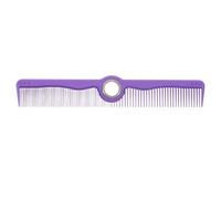 Purple Spinning Barber Comb with Rotating Center for Thick Curly Hair | Anti-static Tpr Salon Tool, Flexible Shaft and Ergonomic Grip, 1.5cm Hole Diameter for Pro Use