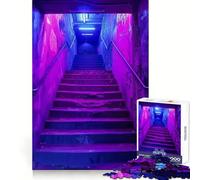 Purple Stair City Jigsaw Puzzles 1000 Pieces for Teenagers Recall Boost Serene Time Smooth Cut Elegant Gift (38x52cm)