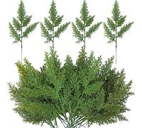 Purple Star 40 PCS Artificial Faux Cedar Branches 12.5 Inch Artificial Green Cedar Sprigs Faux Cedar Pine Stems Picks for DIY Garland Wreath Christmas Embellishing and Home Garden Decoration