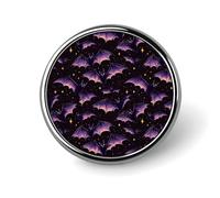Purple Star Bat Print Enamel Pins for Backpack - Cute Jacket Coat Hat Bags Badge Pins, Funny Unique Novelty Button Pin Women Men Fashion Jewelry Accessories