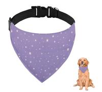 Purple Star Dog Bandana with Adjustable Strap D Ring Dog Neckerchief Pet Bibs Triangle Cat Scarves Accessories Puppy Dogs Cats Decor Machine Washable