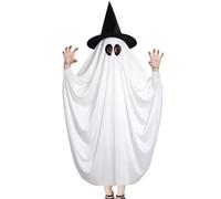 Purple Star Ghost Costume for Kids - Halloween Ghost Cloak Costume - Witch Hat Cosplay Outfits for Role Play, Halloween Fancy Dress Party Accessories