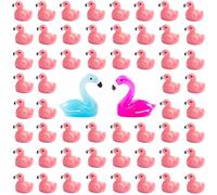 Purple Star Mini Flamingos 50 Pack Tiny Flamingos Little Flamingos Plastic Resin Animals Figures Miniature Figurines for Fairy Garden Accessories Statues Gifts Pink