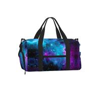 Purple Star Sky Print Handheld Crossbody Sports Luggage Bag â€“ Large Reusable Canvas Tote, Lightweight Travel & Gym Bag