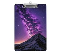 Purple Starry Clipboard, A4 Acrylic Clipboard with Hanging Hole, Ultra-Light Clip Board - Holds 100 Sheets, Shatterproof Document Holder for Office, 12.5" X 8.5"