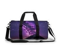 Purple Starry Gym Bag for Men Women, Sturdy Oxford Cloth Travel Bags with Removable Shoulder Strap, Waterproof Duffel Bag for Fitness, Travel, Yoga