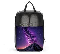 Purple Starry Shoe Bag Waterproof & Breathable Shoe Pouch for Travel, Portable Carry Case for Sports Sneakers, Gym, Vacation