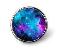 Purple Starry Sky Badge,Comfort Light in Weight Round Emblem Cute Funny Decor Brooch Smooth Does Not Fade Badges for Hats Jackets Coat Shirt