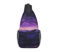 Purple Starry Sky Crossbody Bag Lightweight Cross Body Bag Anti Theft Backpack For Outdoors Traveling Runner