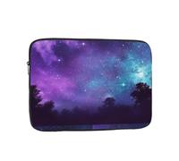 Purple Starry Sky Laptop Sleeve for Women Men, 17 Inch Waterproof Laptop Bag Lightweight Notebook Computer Cover Bag