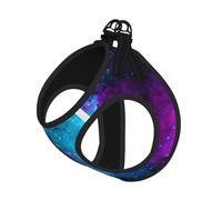 Purple Starry Sky Print Adjustable Harness Leash Set For Cats And Dogs, Soft Breathable Kitten Puppy Mesh Vest With Reflective Design, Escape-Proof Lead For Small Pets Walking Training