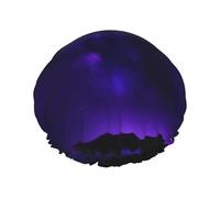 Purple Starry Sky Print Shower Cap, Shower Cap for Women Reusable, Waterproof Bath Cap,Quick Drying Bath Hair Cap