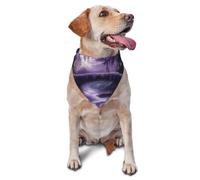 Purple Stone Arch Bridge River Printed Graphic Pet Triangle Scarf For Dogs & Cats, Adjustable Cute Pet Bandana For & Photo Shoots