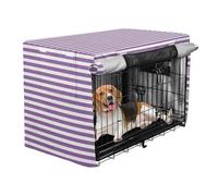 Purple Striped Crate Covers for Dog Cages Puppy Wire Cage Covers Dog Crate Protector 48 Inch