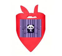 Purple Striped Panda Dog Bandana Cute Soft Triangle Bibs Washable Kerchief Adjustable Dog Scarf Puppy Neckerchief Stylish Handkerchief Pet Bandana Pet Scarfs for Small Dogs Cat Pet Red-Style