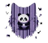 Purple Striped Panda Jigsaw Puzzle 175PCS Wolf Head Design Puzzle Wooden Jigsaw Puzzles for Adults Families