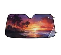 Purple Sunset Car Windshield Sun Shade,Cars Shade Front Windshield,Blocks UV Ray to Keep Your Vehicle CoolSun Visor Protector for Fits Car Truck SUV (55"x27.5")