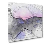 Purple Sunset in Peace Island Canvas Print | Gallery Wrapped 30mm Frame Wall Art | 20x20 inches | Ready to Hang | Abstract Landscape Picture | Living Room Bedroom Lounge Office