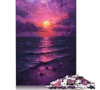 Purple Sunset Seascape Puzzle for Adults And Teenagers 500 Pieces Puzzle for Adults For Family Fun & Game Night 500pcs (52x38cm)