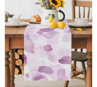 Purple Table Runner 13x48 Inches Long Watercolor Cotton Linen Table Runner Burlap Style for Dinner Table Party Decor Tabletop Decorations