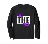 Purple Take The Risk Purple Graphic Long Sleeve T-Shirt